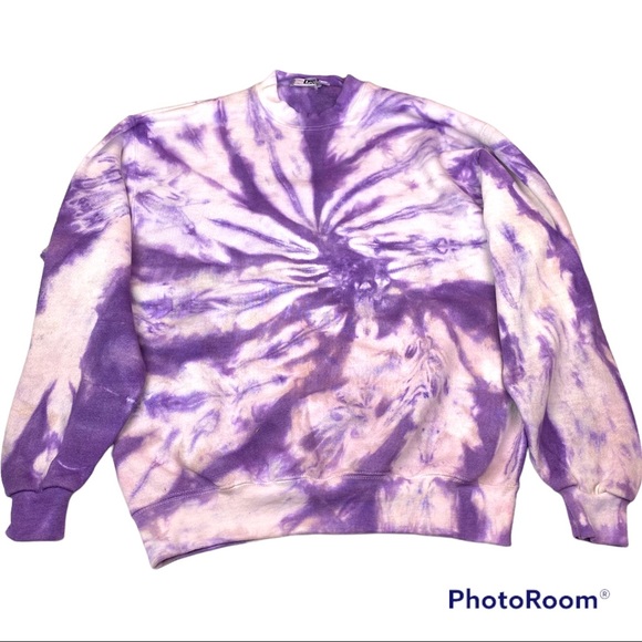 Lee Tops - Tie Dye Adult Medium Sweatshirt Purple Halloween Vintage Pullover Crewneck Blend